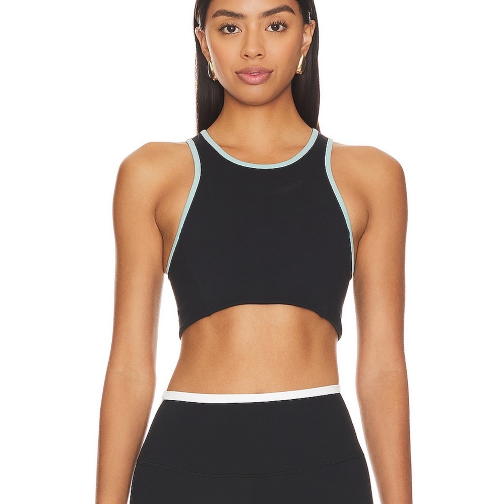 Black Rigor Bra in Black & Teal